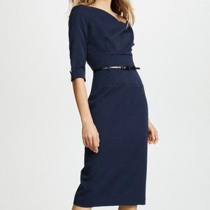 Black Halo Jackie O 3/4 sleeve Midi Length Dress